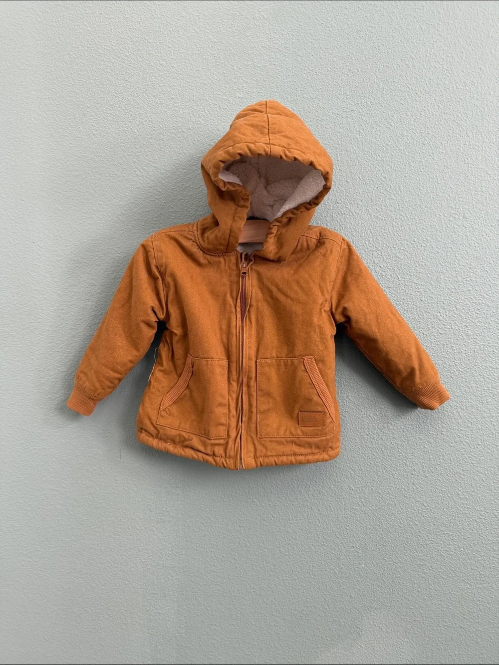Kids Hooded Sherpa Winter Jacket Rust Sz 2T Eddie Bauer